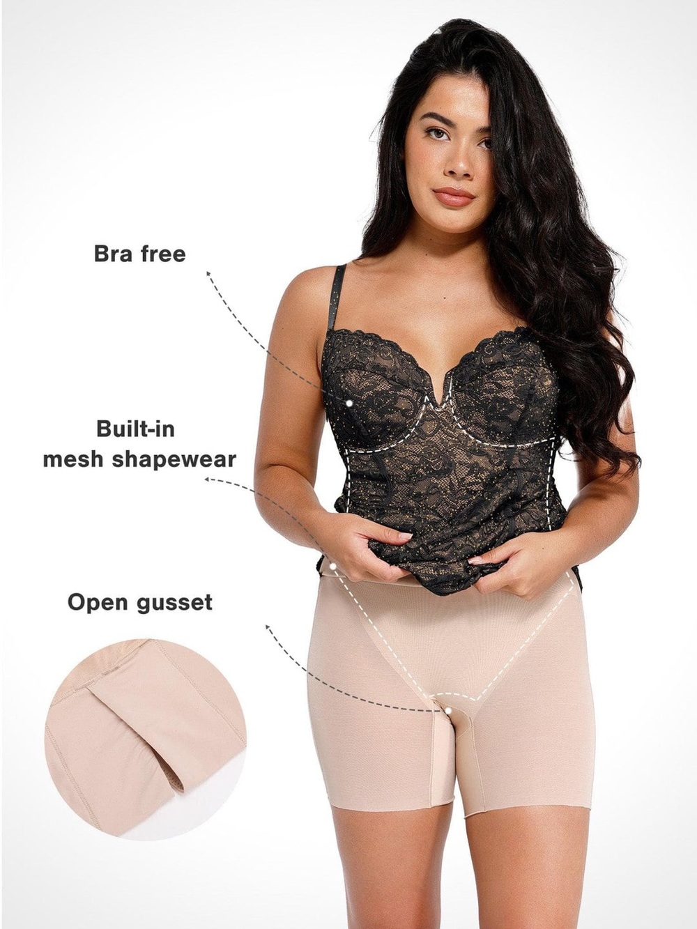 Popilush All-Lace Hourglass Corset Side Slit Midi Dress size SM NEW - Picture 9 of 16